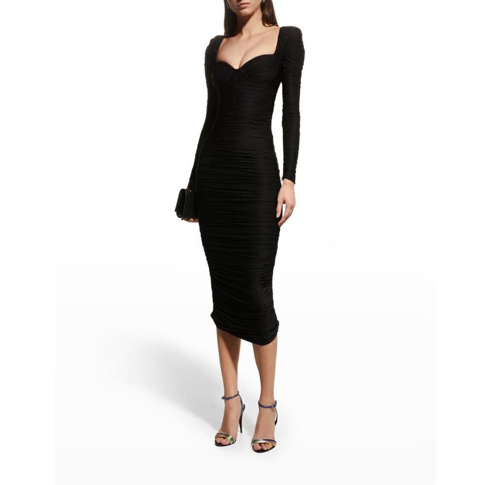 ALEX PERRY Stanton Ruched Sweetheart Cup Dress in black UK8 / US4